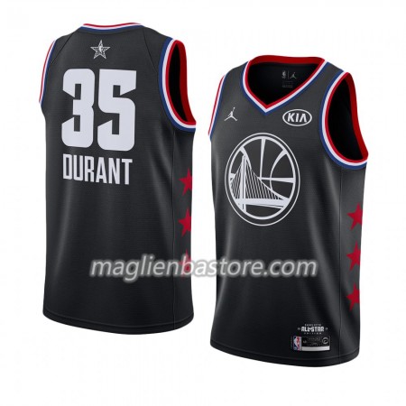Maglia Golden State Warriors Kevin Durant 35 2019 All-Star Jordan Brand Nero Swingman - Uomo